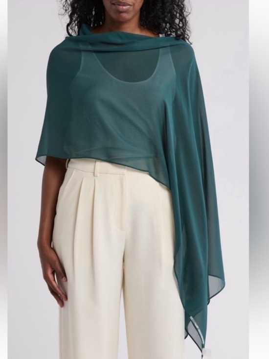 Eileen Fisher Accessories - NWT Eileen Fisher 100% Silk Poncho Wrap Scarf One Size